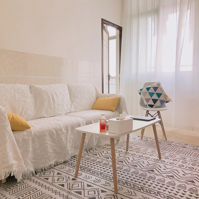 【カーペット・ラグ】モダンデザイン  白黒 おしゃれ