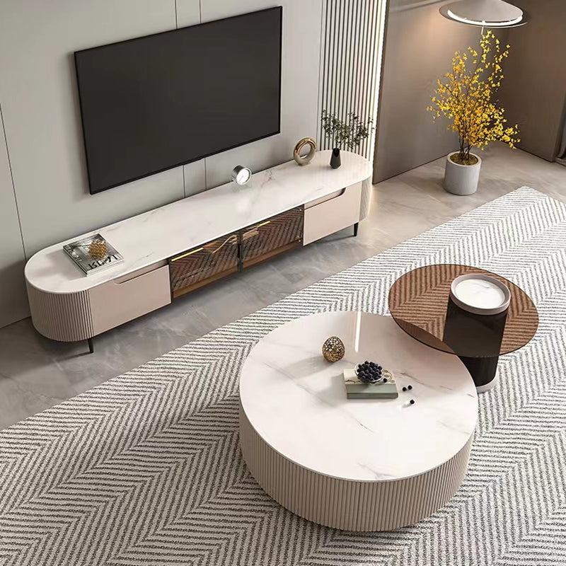 【ローテーブル】リゾート風 テーブルセット オフホワイト+コーヒーブラウン 100日間返品交換保証制度