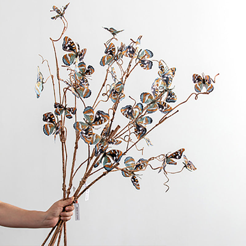 【造花 】レトロ 枯れ葉 蝶フェイク 生け花