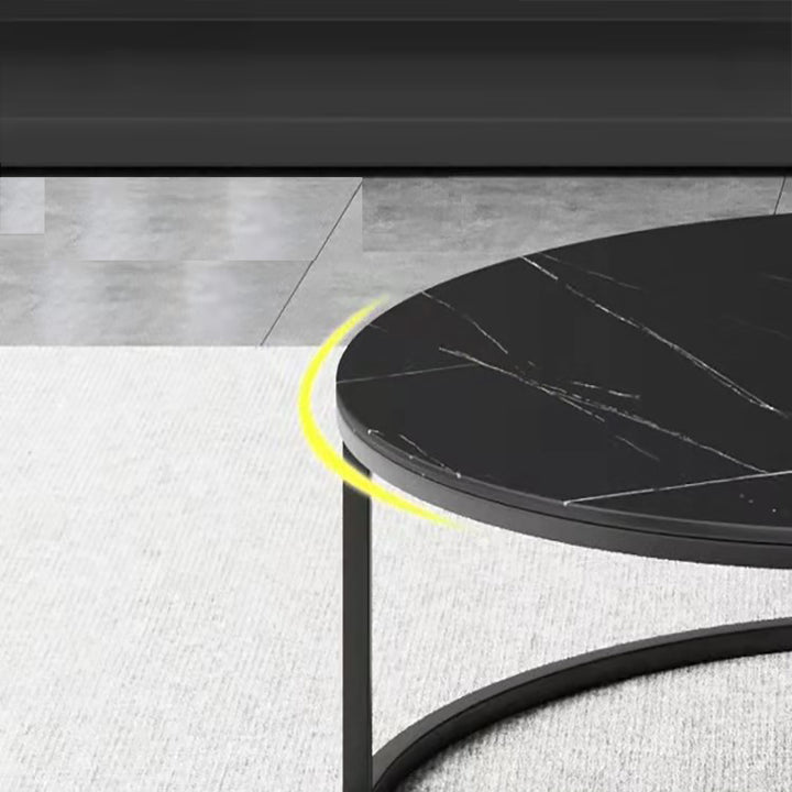 【ローテーブル】グレー系ラウンド セラミック天板の細部画像 100日間返品交換保証制度