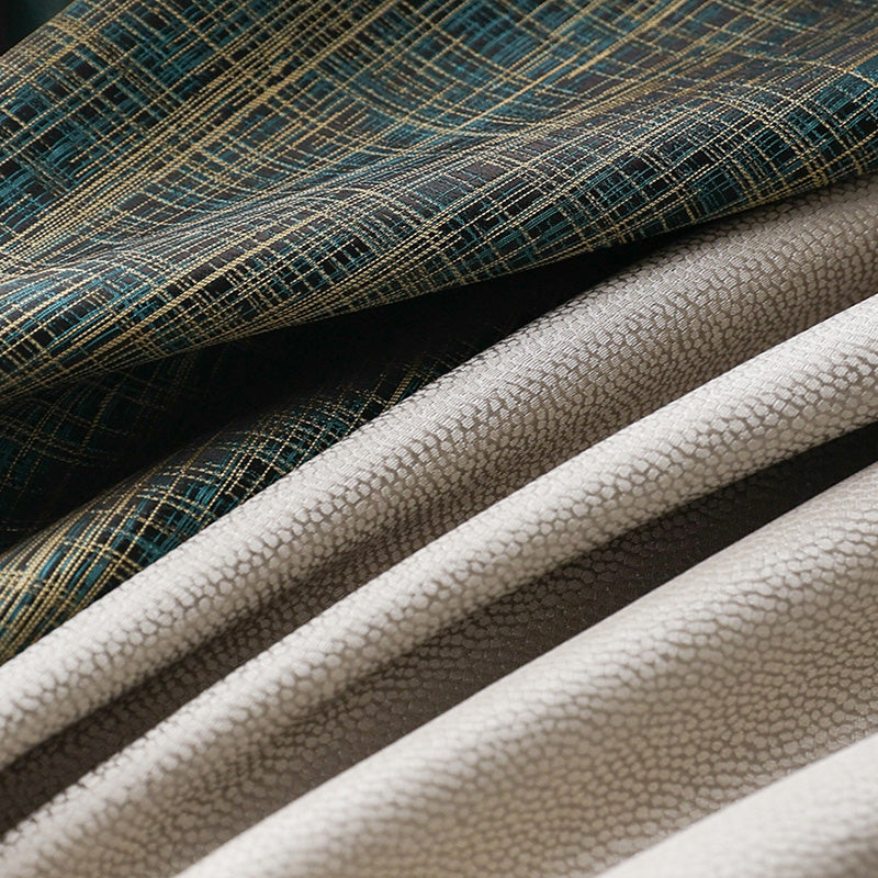 【ドレープカーテン】高級感 緑とブラウンの組み合わせ