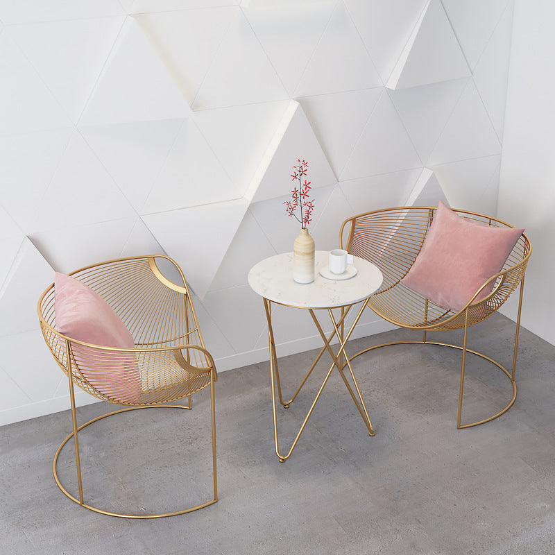 【チェア】椅子2点+ピンククッション2点 +ホワイトテーブル  100日間返品交換保証制度