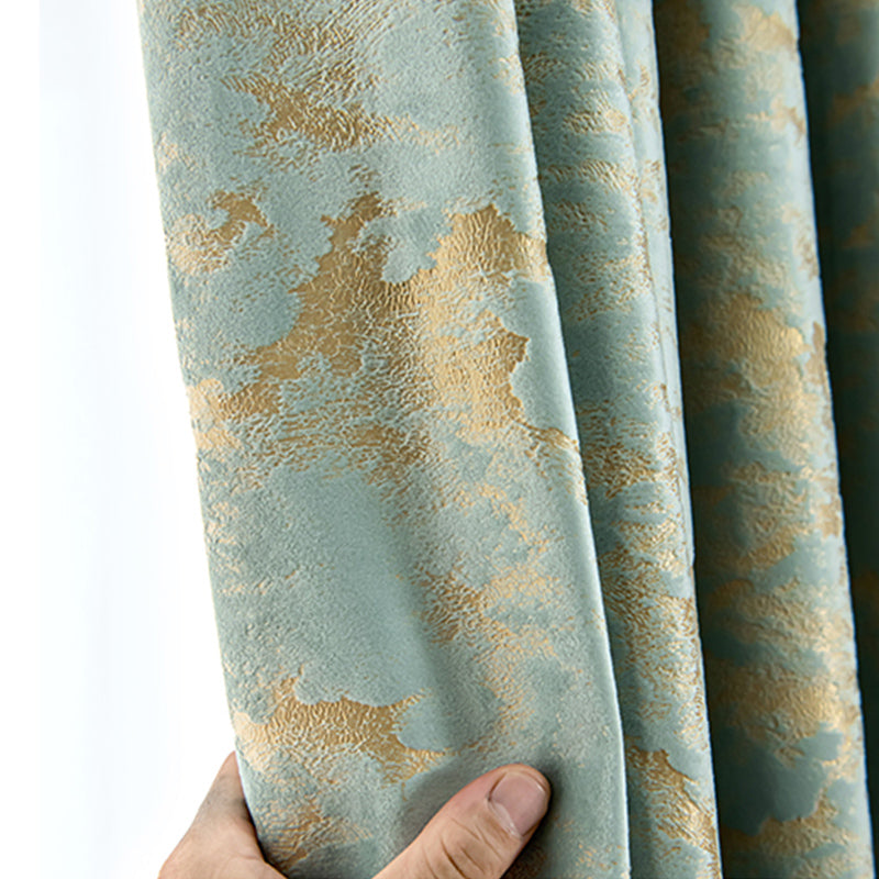 【ドレープカーテン】ゴージャス 地中海1色のみ カーテンの細部画像 グリーン(柄付け) 布製 遮光2級