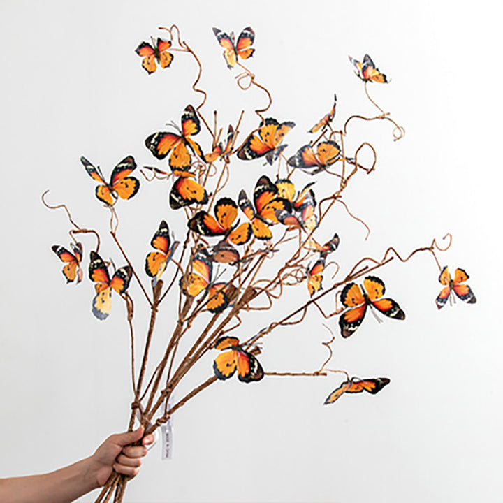 【造花 】レトロ 枯れ葉 蝶フェイク 生け花