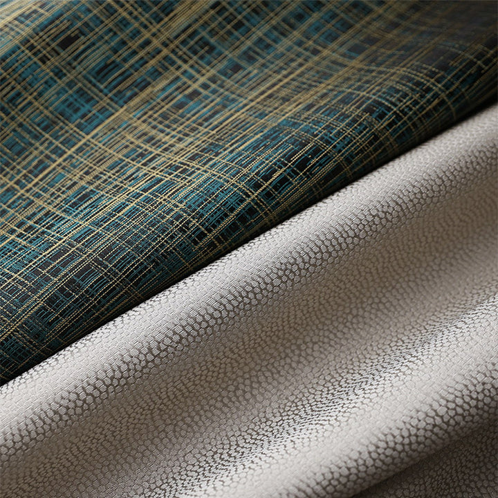 【ドレープカーテン】高級感 緑とブラウンの組み合わせ