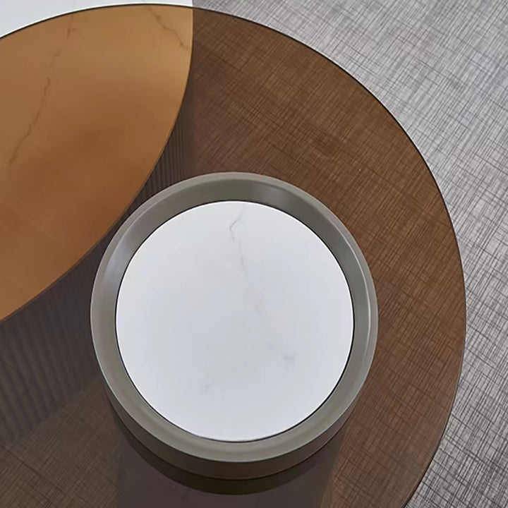 【ローテーブル】リゾート風 テーブルセット 強化ガラスサイドテーブルの細部画像 100日間返品交換保証制度