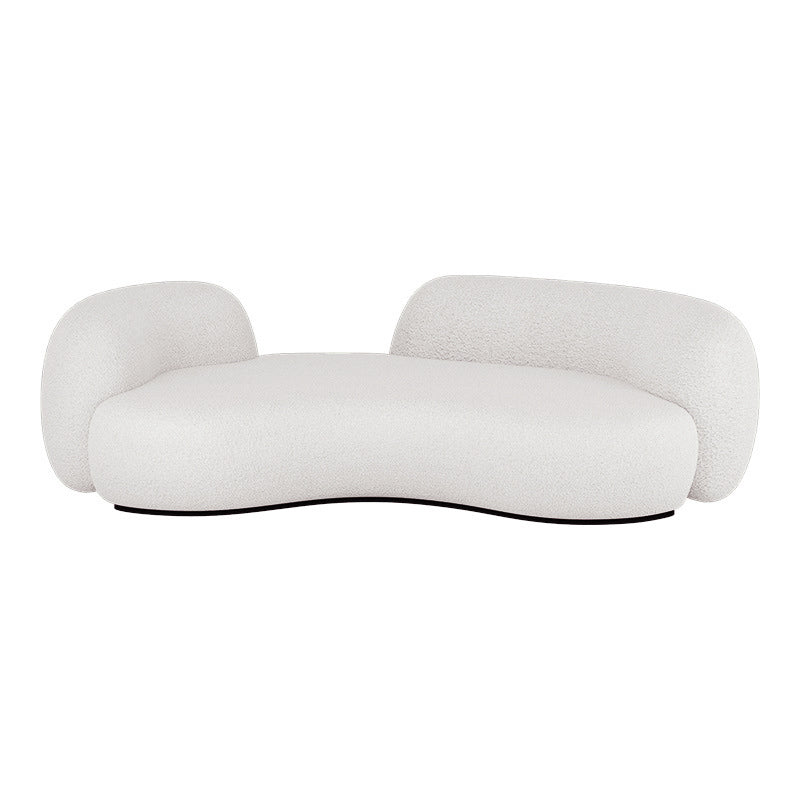 【ソファ】ソファー ミルク色インスタ映え 3人掛け ソファの全体画像 ホワイト ラムフリース