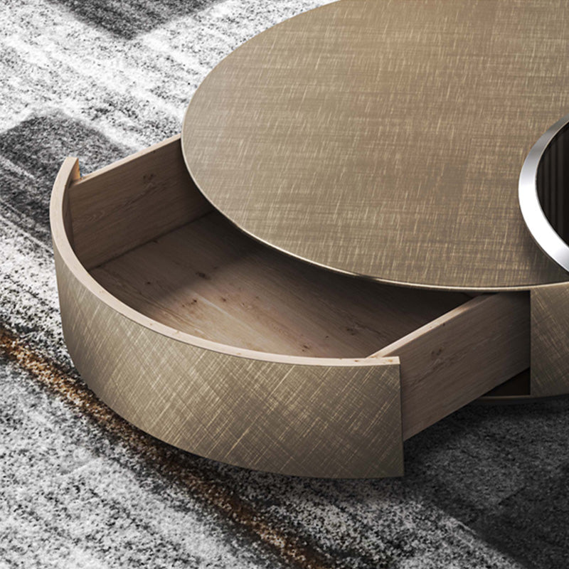 【ローテーブル】イタリア黒金風 引き出しの細部画像 100日間返品交換保証制度