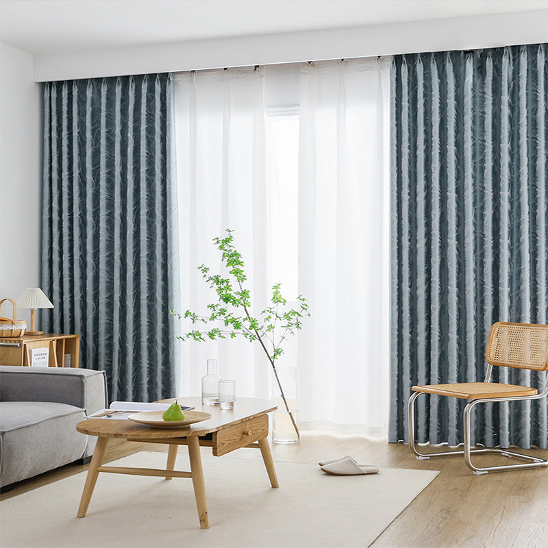 【ドレープカーテン】つるつるフランス風 選べる2色 ブルー(柄付け) ポリエステル100% 遮光1級