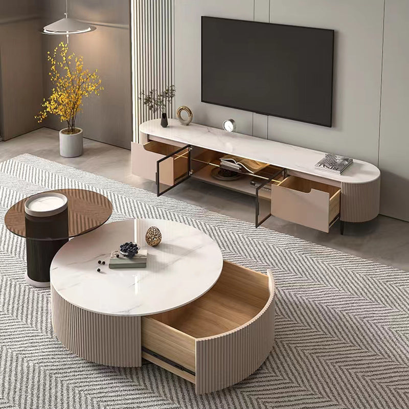 【ローテーブル】リゾート風 テーブルセット オフホワイト+コーヒーブラウン 100日間返品交換保証制度