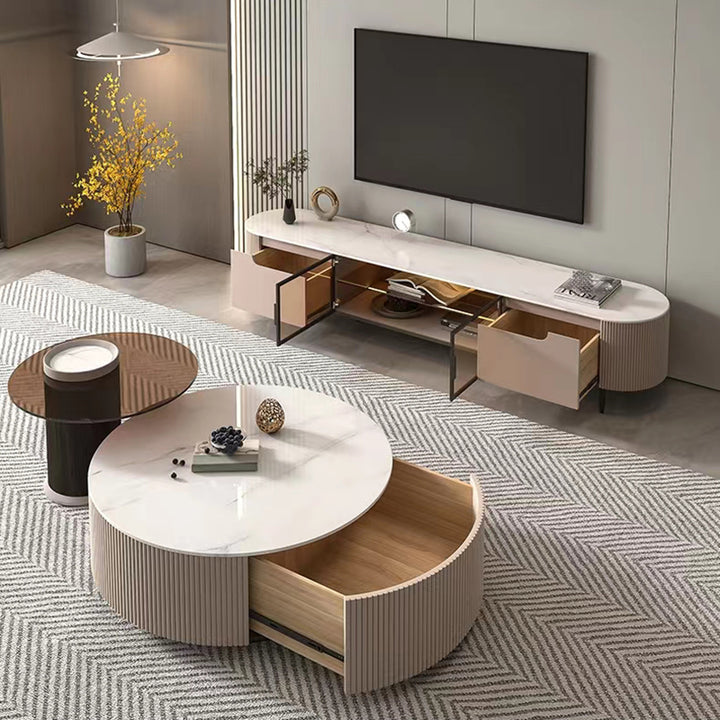 【ローテーブル】リゾート風 テーブルセット オフホワイト+コーヒーブラウン 100日間返品交換保証制度