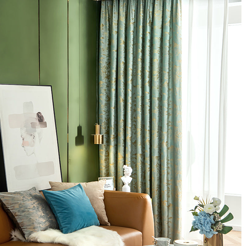 【ドレープカーテン】ゴージャス 地中海1色のみ グリーン(柄付け) 布製 遮光2級