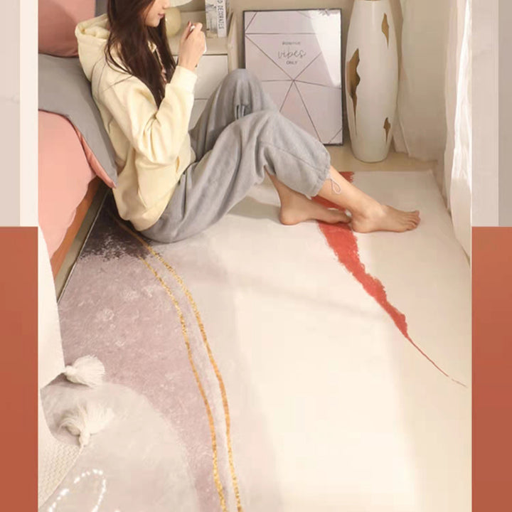 【カーペット・ラグ】モダンデザイン ピンク 選べる4種