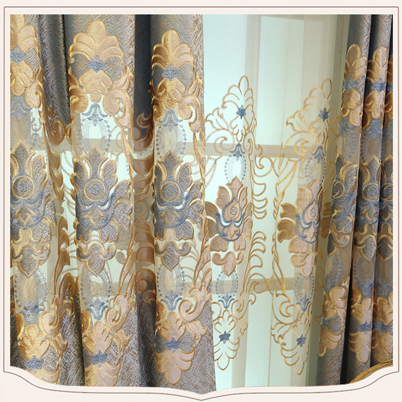 【レース+ドレープセットカーテン】ヨーロッパ風 高級感 2色選べる