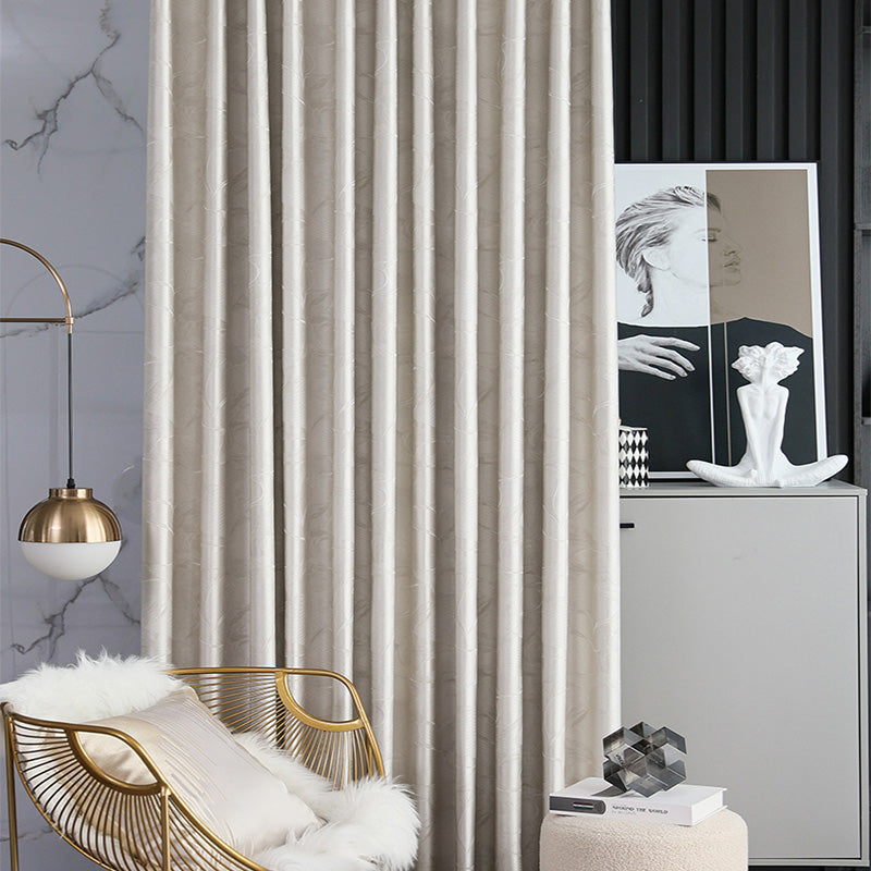 【ドレープカーテン】贅沢感 銀白色 カーテンの細部画像 シルバー(柄付け) ポリエステル100% 遮光1級