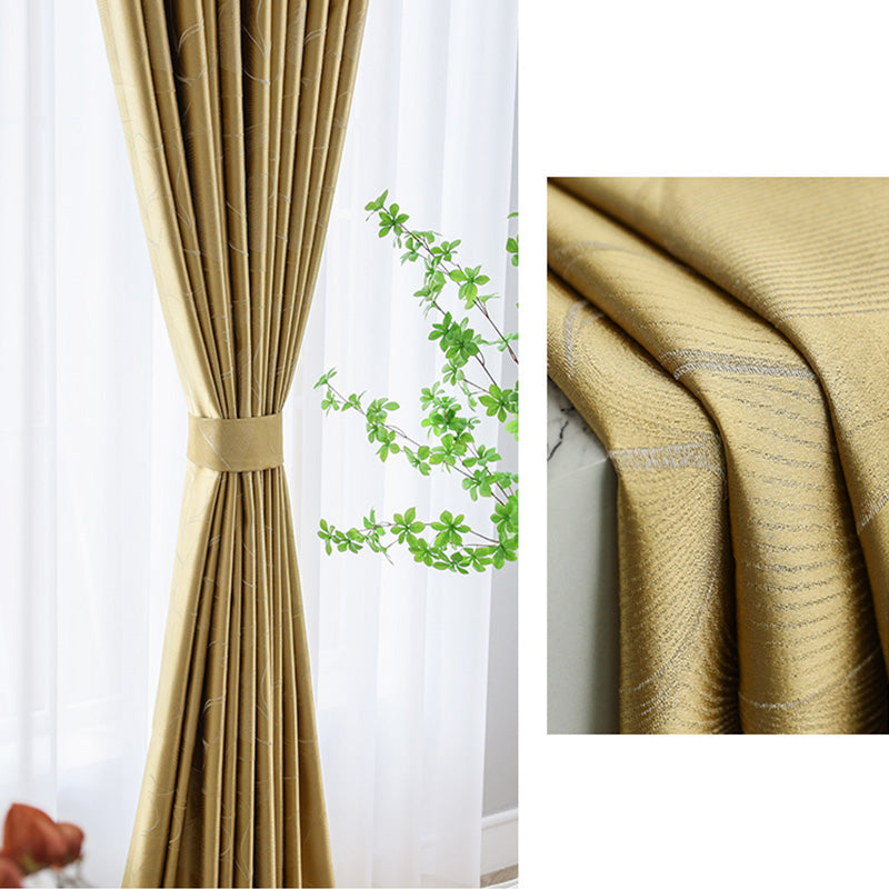 【ドレープカーテン】ツルツル感 選べる4色 カーテンの細部画像 イエロー(柄付け) ポリエステル100% 遮光1級