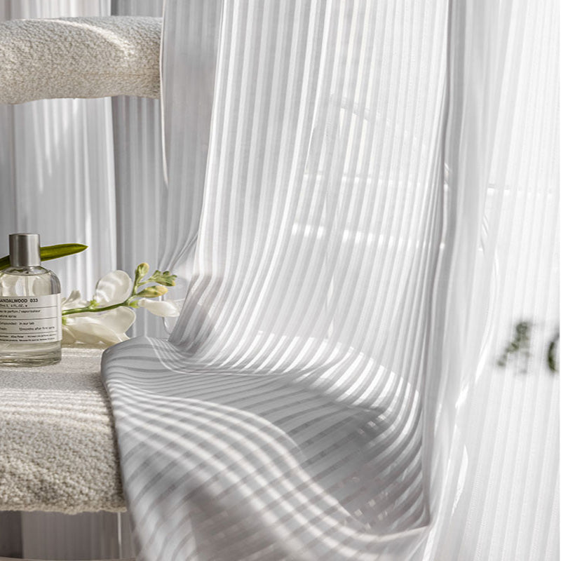 【レースカーテン】ストライプ調 選べる2色