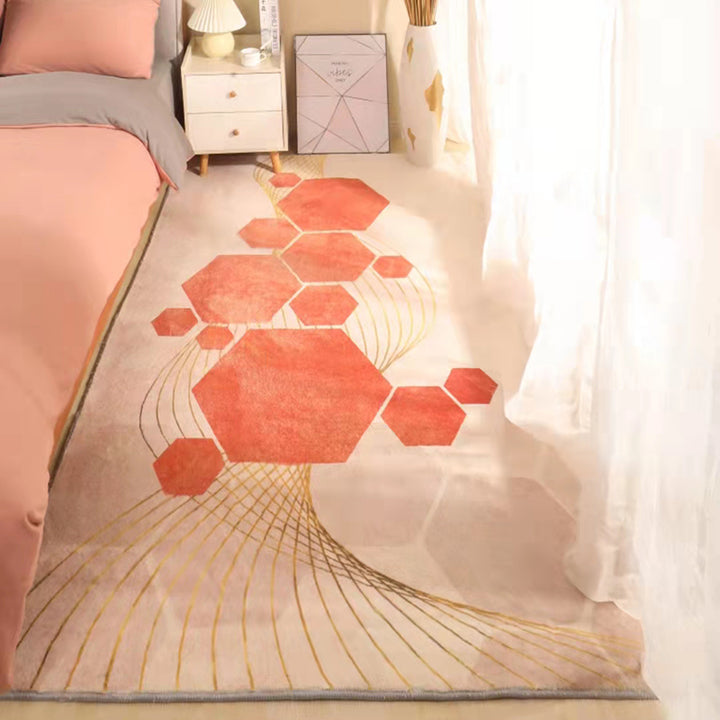 【カーペット・ラグ】モダンデザイン ピンク 選べる4種