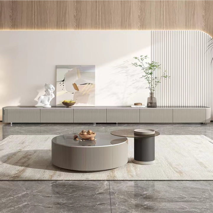 【ローテーブル】リゾート風 テーブルセット サンドグレー+コーヒーブラウン 100日間返品交換保証制度