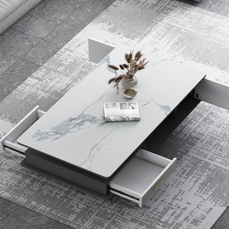 【ローテーブル】贅沢感 選べる3色 天板色ホワイトマーブル模様 120*60*45 100日間返品交換保証制度