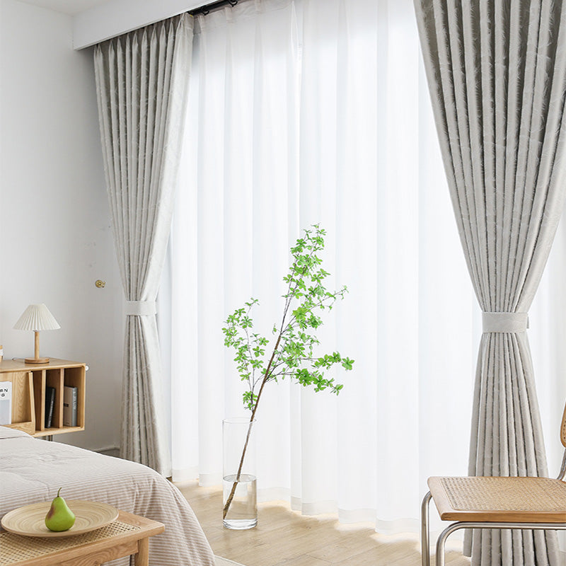 【ドレープカーテン】つるつるフランス風 選べる2色 浅いグレー ポリエステル100% 遮光1級