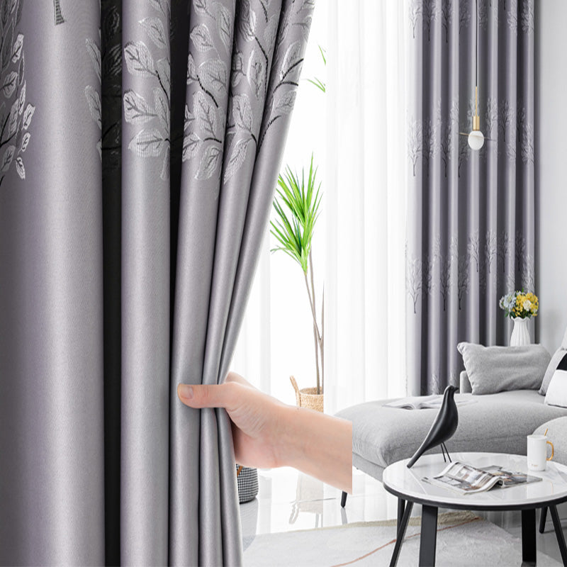 【ドレープカーテン】ジャガード織 選べる24色柄 カーテンの細部画像 浅いパープル(柄付け) ポリエステル 遮光1級 1.5倍ヒダ(2つ山)