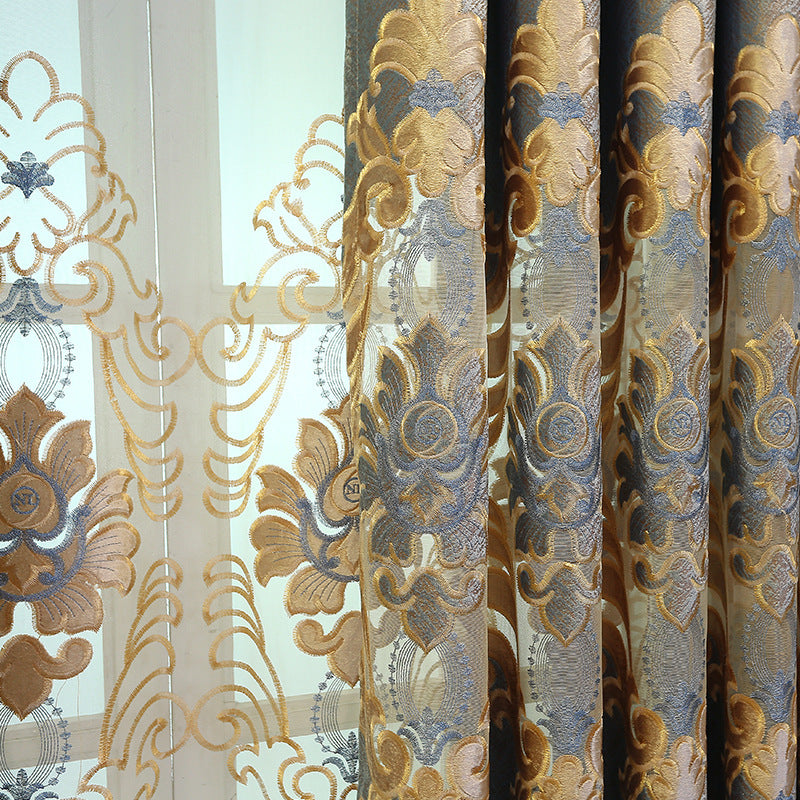 【レース+ドレープセットカーテン】ヨーロッパ風 高級感 2色選べる