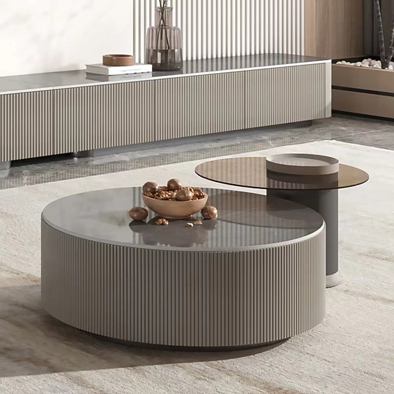 【ローテーブル】リゾート風 テーブルセット サンドグレー+コーヒーブラウン 100日間返品交換保証制度