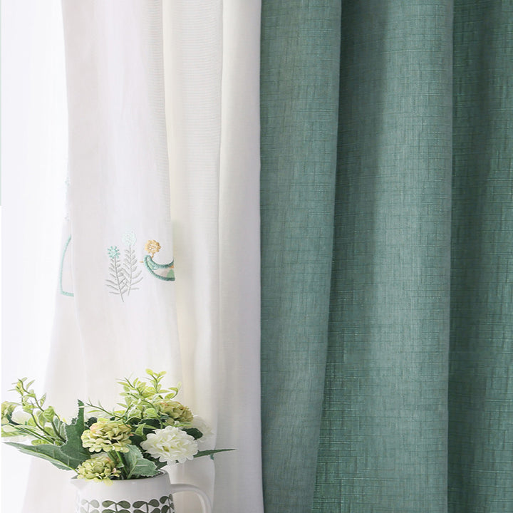 【ドレープカーテン】アニメ動物絵 緑