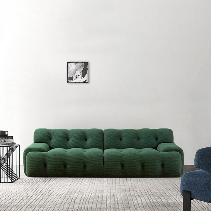 【ソファ】北欧風 モダン 選べる4色 ダークグリーン 3Dコットン 3人掛け 220cm