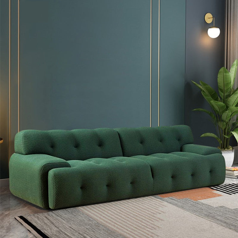 【ソファ】北欧風 モダン 選べる4色 ダークグリーン 3Dコットン 3人掛け 220cm