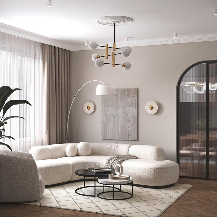 【ソファ】ソファー シンプルミルク色 1/2/3/4人掛け ホワイト ラムフリース L型