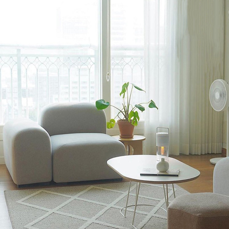 【ソファ】ソファー とうふ北欧風 選べる3素材 ソファの全体画像 グレー ベルベット 横幅99/1人掛け