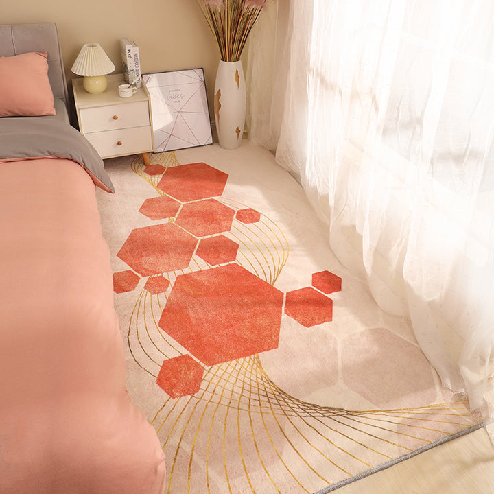 【カーペット・ラグ】モダンデザイン ピンク 選べる4種