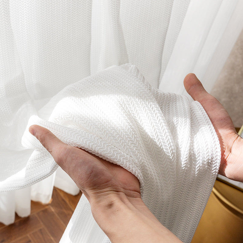 【レースカーテン】フィッシュボーン紗 選べる10色