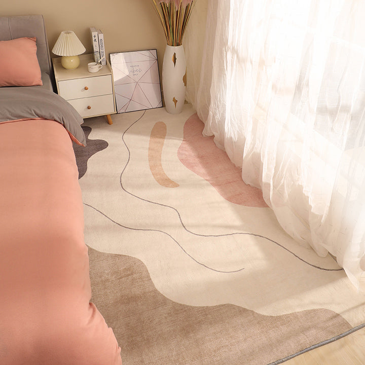 【カーペット・ラグ】モダンデザイン ピンク 選べる4種