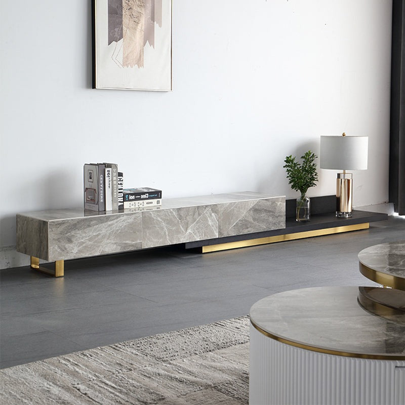 【テレビボード】伸縮式マーブル柄テレビボード 選べる2色 グレー 200~360cm*40*31