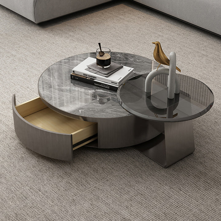 【ローテーブル】イタリア風 高級感満載 選べる4色 グレー 100日間返品交換保証制度