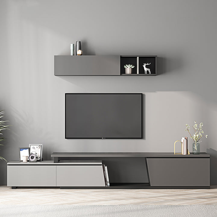 【テレビボード】伸縮式テレビボード 北欧 選べる2色 グレー+木製天板 伸縮式180~270*40*39