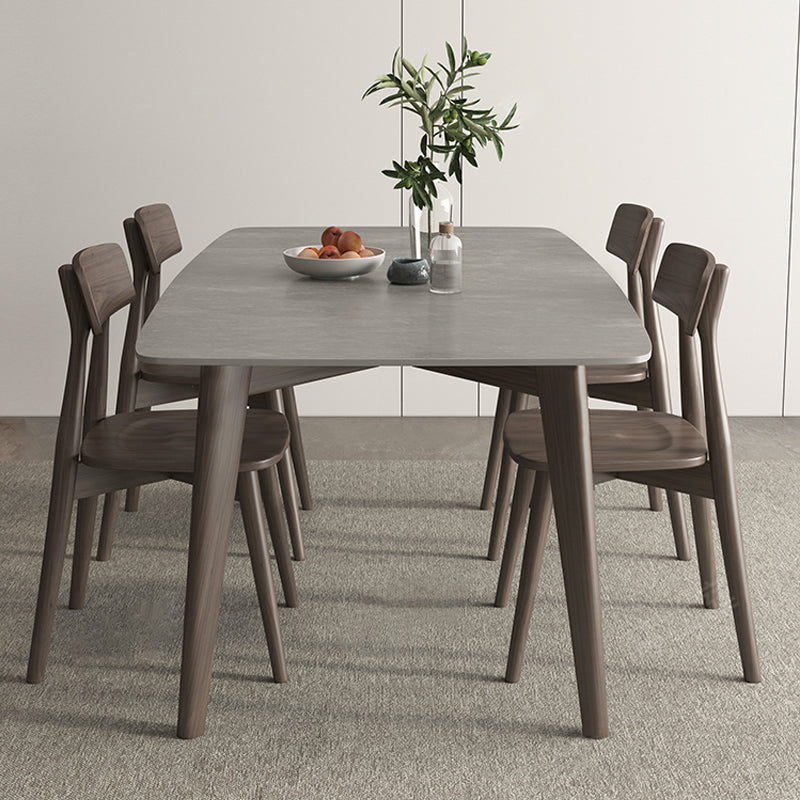 【ダイニングテーブル】北欧風 マーブル柄 選べる7サイズ ライトグレー テーブル+チェア*4