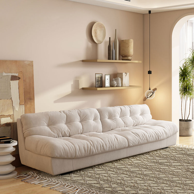 【ソファ】美しいクリーム色 1/2/3/4人掛け ホワイト 高密度ウレタンフォーム・フェザー 5人掛け 300cm