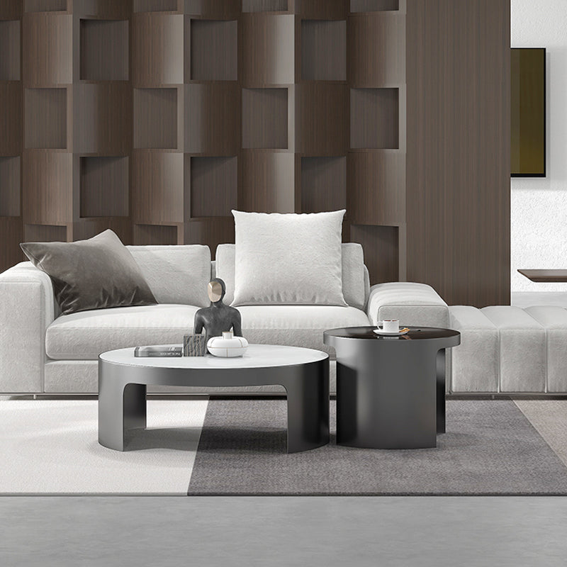 【ローテーブル】モダン現代感 選べる2色 天板グレー+ブラックボディ 100日間返品交換保証制度