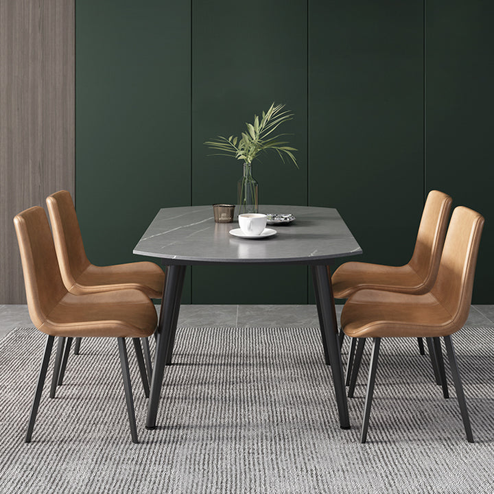 【ダイニングテーブル】北欧  伸縮式 選べる4色 グレー テーブル+椅子(オレンジ)*4