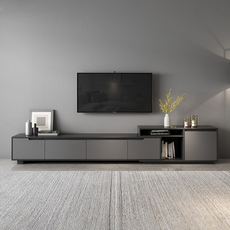 【テレビボード】シンプル 伸縮式 天板選べる2種 グレーボディ+グレー天板(E1級高精密板)伸縮式233~290*40*46