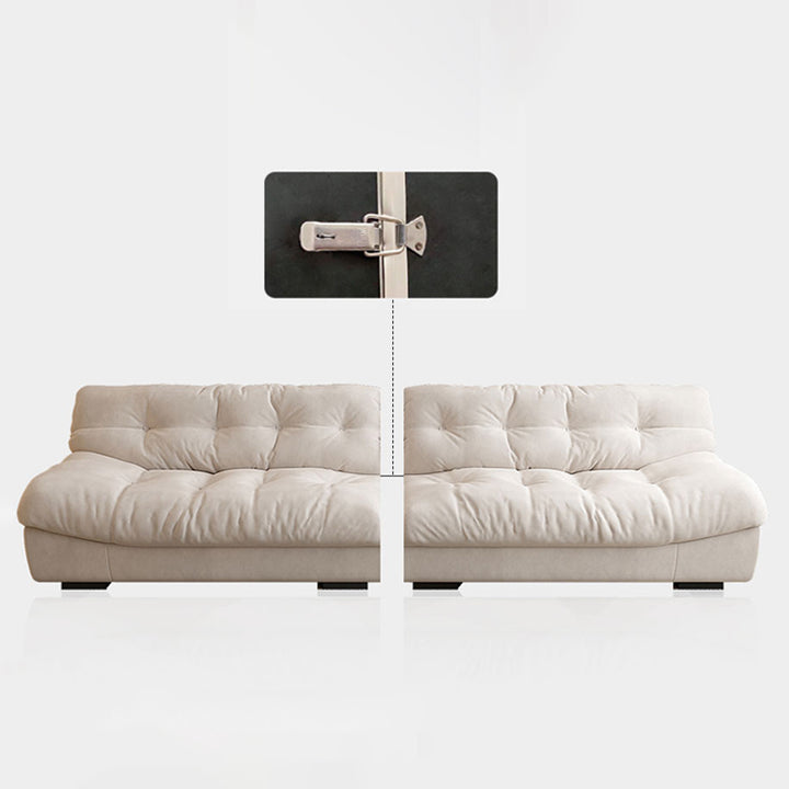 【ソファ】美しいクリーム色 1/2/3/4人掛け ホワイト 高密度ウレタンフォーム・フェザー 5人掛け 300cm 取付面細部画像