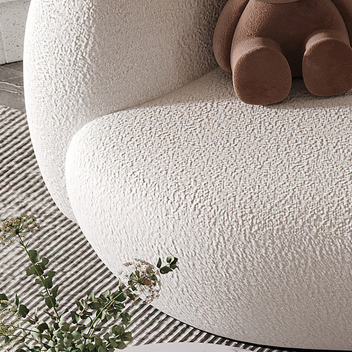 【ソファ】ソファー ミルク色インスタ映え 2人掛け ラムフリースソフアの細部画像