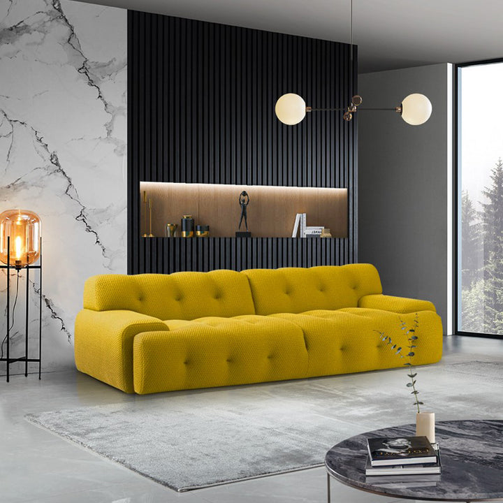 【ソファ】北欧風 モダン 選べる4色 イエーロ 3Dコットン 3人掛け 220cm