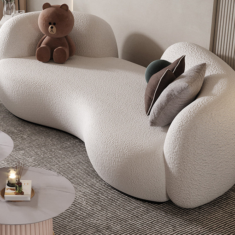 【ソファ】ソファー ミルク色インスタ映え 2人掛け ホワイト ラムフリース