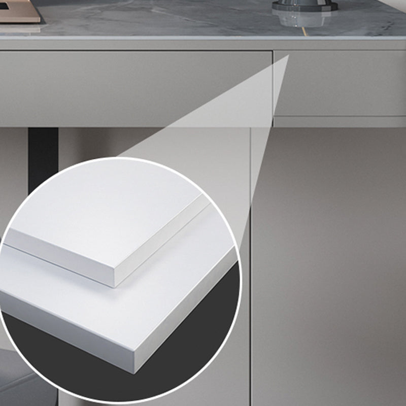 【ワークデスク】テーブル マーブル柄 グレー  E1級高精密板(防水塗装)の細部画像