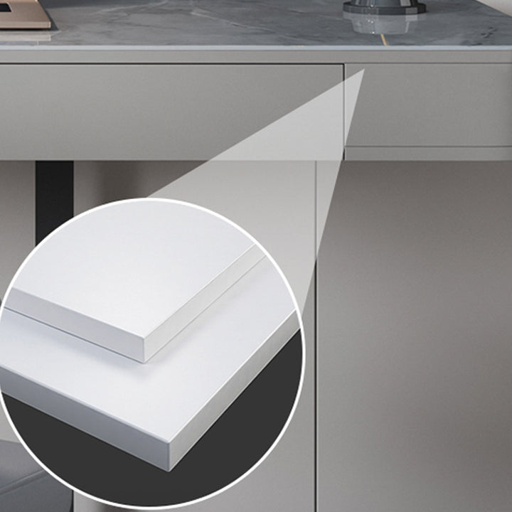 【ワークデスク】テーブル マーブル柄 グレー  E1級高精密板(防水塗装)の細部画像